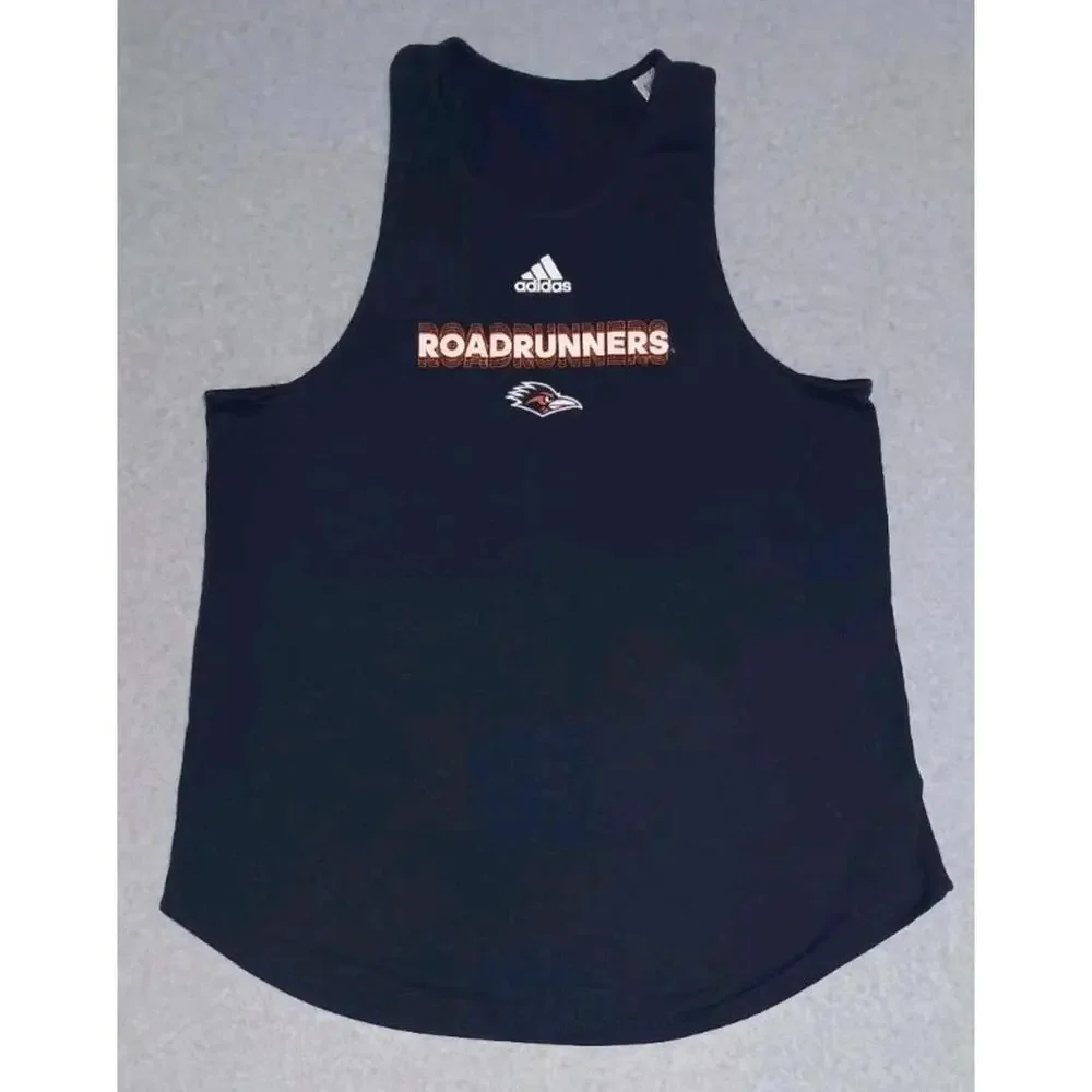 Adidas Road Runners Razorback Tank Top Womens Size Large Navy Blue Sports... - Picture 1 of 9